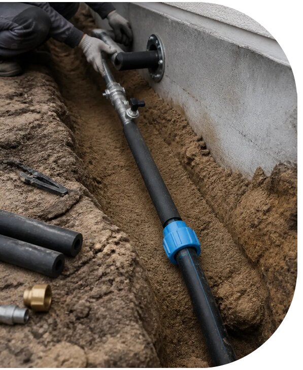Монтаж и ввод водопровода в частный дом под ключ в Красноярске